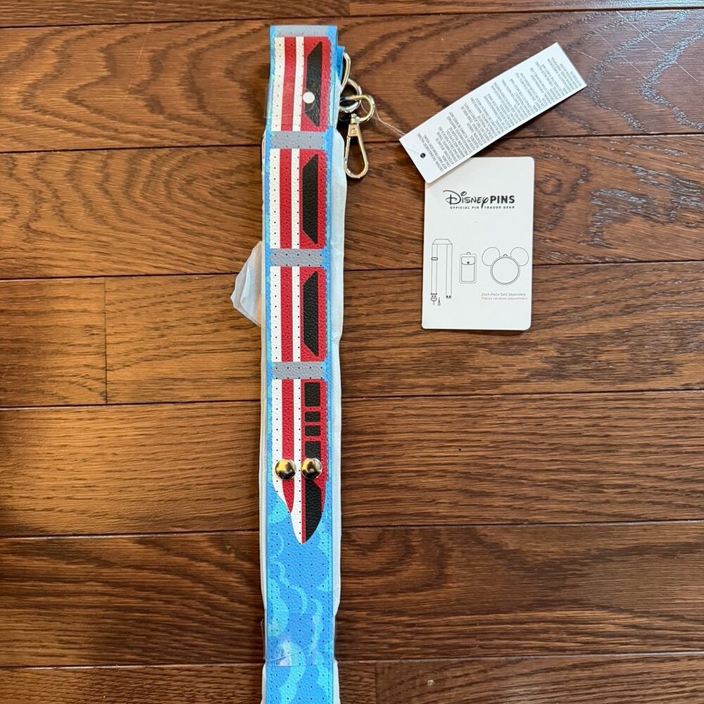 Disney Parks Monorail Pins Official Pin Trader Gear Train Lanyard NWT